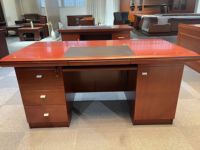Bureau de direction moderne en noyer, prix d'usine, mobilier commercial de haute qualité
