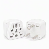 Adaptateur de prise secteur universel haute puissance 3 broches Type-D certifié CE RoHS, personnalisable, en ABS et cuivre, blanc/noir, pour l'Afrique du Sud, l'Inde, le Sri Lanka