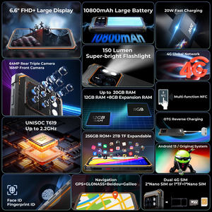 HOTWAV Cyber 13 Pro Smartphones resistentes Android 13 <span class=keywords><strong>20GB</strong></span> + 256GB Teléfono móvil 150LM Linterna 10800mAh 16MP + 64MP Cámara Teléfonos móviles - Product Image 2