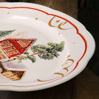 WEIYE Creative Noël Vaisselle Ensemble Restaurant Plats & Assiettes Ensemble Arbre En Céramique Assiette De Noël Festival Décor Accessoires