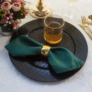 Mamba piring makan malam bening 330mm plastik biji-bijian hitam untuk piring pengisi daya <span class=keywords><strong>PC</strong></span> piring makan malam bening untuk dekorasi rumah pernikahan & dekorasi pesta - Product Image 1