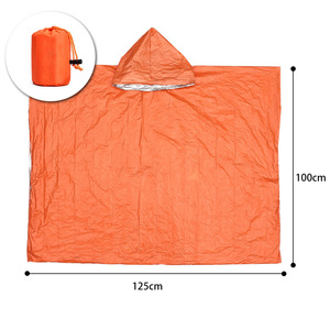 เสื้อกันฝนสีส้ม 125x100 ซม. พับได้พร้อมฮู้ดสำหรับเดินป่าตั้งแคมป์ใช้กลางแจ้ง - Product Image 1