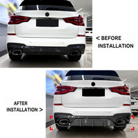 Diffuseur arrière et spoiler de pare-chocs pour BMW X3 G01 Pré-LCI 2018-2021 M Sport, motif fibre de carbone, kit carrosserie, vente en gros