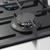 Table de cuisson à gaz encastrable Xunda à 5 brûleurs en verre trempé, efficacité énergétique A+, pour usage domestique au GPL – Grande Vente