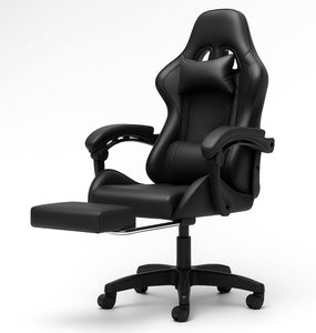 <span class=keywords><strong>Meilleur</strong></span> prix, chaise de jeu <span class=keywords><strong>gamer</strong></span> en cuir noir pleine surface, rembourrage, chaise de jeu professionnelle à succès, logo OEM personnalisé avec repose-pieds - Product Image 3