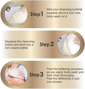 Éponges en <span class=keywords><strong>luffa</strong></span> naturelles, exfoliantes pour le corps, gants de bain doux avec tissu éponge pour la douche et le spa - Product Image 3