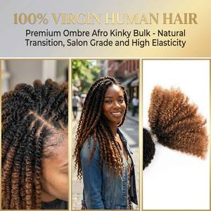 Extensiones <span class=keywords><strong>de</strong></span> Cabello Humano Boutique Meche para Locs, Estilo Emma <span class=keywords><strong>Oliver</strong></span>, Afro Kinky, Paquetes <span class=keywords><strong>de</strong></span> Cabello Virgen a Granel para Salones en EE. UU. y Nigeria - Product Image 4