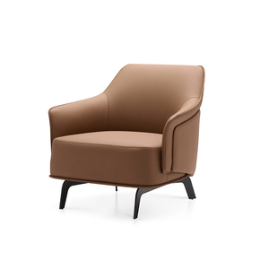 Nouvelle Arrivée - <span class=keywords><strong>Fauteuil</strong></span> de Loisirs Nordique Fait Main en <span class=keywords><strong>Cuir</strong></span> <span class=keywords><strong>Marron</strong></span> Moderne pour Salon, Appartement, Chambre, Hôtel, Villa - Product Image 1