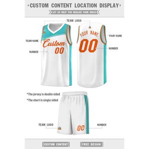 Conjunto de Camiseta de Baloncesto Personalizada con Nombre y Número, Cuello en V, Transpirable, Ropa Deportiva Unisex para Adultos - Product Image 3