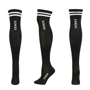 welcome spring summer autumn custom logo and pattern fashion knitted over knee long compression socks for beautiful women girl