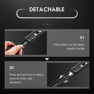 15.048 Trượt Ngăn Kéo Bằng Kim Loại Màu Đen Dạng Ống Lồng Chịu Lực Nặng Trượt Ngăn Kéo Ổ Bi Đóng Mềm Trượt Ngăn Kéo 22 Inch - Product Image 4