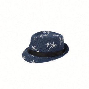 Spring and Summer Casual Travel Jazz Character Paper Hat Coconut Printed Outdoor Beach <b>Sunscreen</b> Hat - Product Image 4