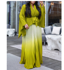 white christmas dresses Long White Chiffon Formal Dress with Long Sleeves Off White / 2XSmall main image 1