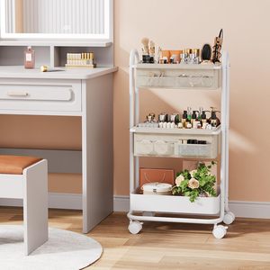 Modanais <span class=keywords><strong>Carrito</strong></span> <span class=keywords><strong>Organizador</strong></span> de Pañales para Bebé de 3 Niveles con Ruedas, Almacenamiento para Artículos Esenciales del Cuarto de Bebé, Divisores Desmontables - Product Image 3