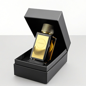 Luxury Men's <b>Empty</b> Square Perfume Bottle Pump Sprayer Crimp 30ml 50ml 100ml Glass Black Perfume Bottle with <b>Gift</b> <b>Box</b> - Product Image 5