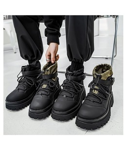 Bottes Martin à semelle épaisse pour hommes, chaussures de travail, chaussures de randonnée en plein air, bottes décontractées à la mode - Product Image 6