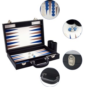 Chuyên nghiệp handmade xách tay PU da <span class=keywords><strong>backgammon</strong></span> thiết lập sang trọng cho hội đồng quản trị trò chơi melamine miếng - Product Image 4