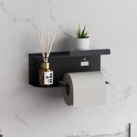 Porte-papier toilette mural en fer Jianghuhui avec étagère, sans perçage, design moderne et minimaliste pour salle de bain