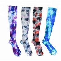 Vente en gros de bas de compression montants en polyester, décontractés, respirants, écologiques, à motifs originaux, pour mollets larges, personnalisables par sublimation et tie-dye
