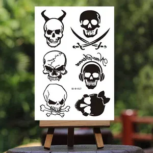 Non-toxic Waist Temporary Tattoos Stickers Sheet Custom Design Skull Tattoo Sticker