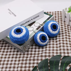 Chuỗi Giáng Sinh Quà Tặng Trang Trí Túi Quyến Rũ Phụ Kiện Phong Cách Bohemian Màu Xanh Mắt Ác <span class=keywords><strong>Keychain</strong></span> Macrame Boho Handknitting Dệt Chìa Khóa - Product Image 5