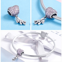 Fabrication de bijoux DIY Perle Design de Haute Qualité Argent Sterling 925 Zircon Ballon Ours Coeur Charme