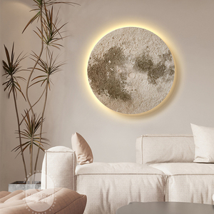 Lampada da Parete Moderna con Dipinti di Pietra Arenaria Lunare, Luce LED, Arte Minimalista da Parete, Decorazione Nordica per Casa, <span class=keywords><strong>Poster</strong></span> per Soggiorno e <span class=keywords><strong>Camera</strong></span> da <span class=keywords><strong>Letto</strong></span> - Product Image 1