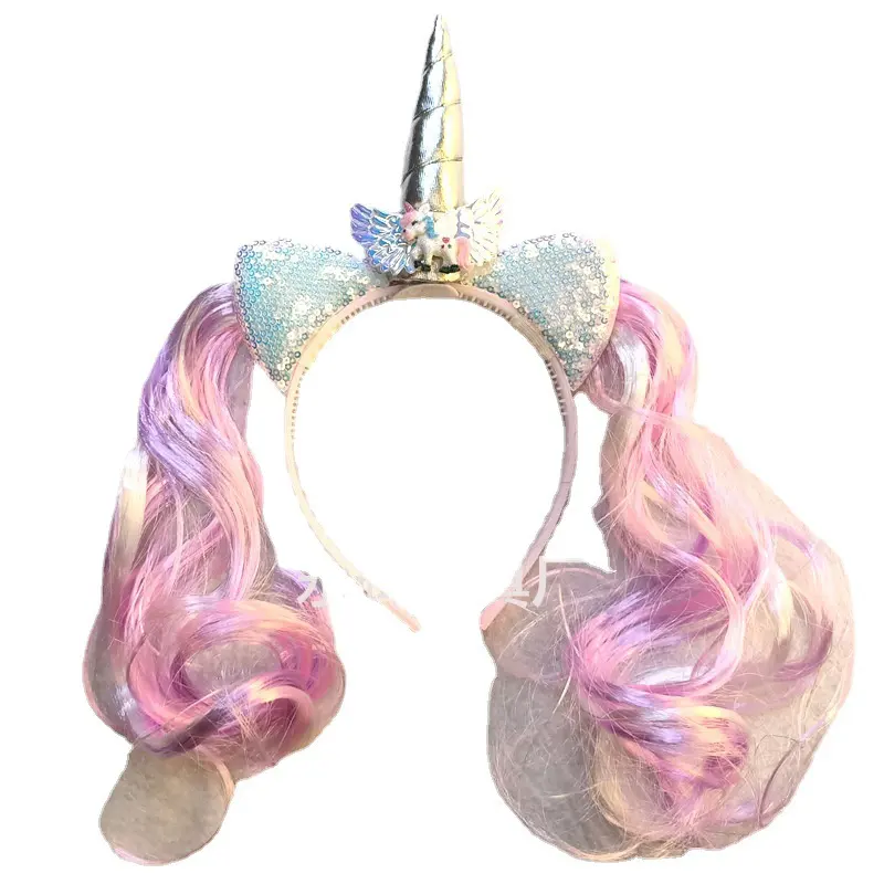 Bando Bayi Keluaran Baru 2020 Ikat Kepala Cosplay Unicorn Anak-anak Lucu dengan Tanduk untuk Anak Perempuan