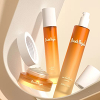 Kosmetik verpackung 30g 50g 30ml 50ml 80ml 100ml Toner Hari Öl flasche Mattgrünes Glas Creme glas und Serum flasche mit Pumpe