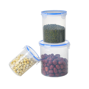 Zhejiang Round Bpa Free Transparent Candy Cereal Airtight Box Plastic Jars Food Storage Container Set