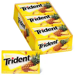 Trident ananas büküm şekersiz sakız ile yapılan Xylitol, 12 paket 14 adet