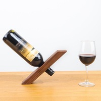 Casier à vin équilibré professionnel personnalisé casier à vin en bois unique présentoir décor de Table en bois de hêtre noyer noir pour bouteille de vin