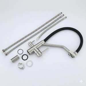 Grifo de Cocina Extraíble <span class=keywords><strong>Aida</strong></span> SUS304 con Doble Manija, Grifo para Fregadero de Agua RO con Modos de Chorro y Rociado - Product Image 2