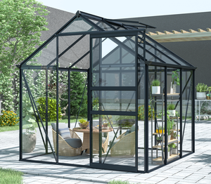6x6FT grande taille graines plantation serre de plain-pied en plein air avec cadre en aluminium solide et bâtiment de jardin en verre épais - Product Image 5