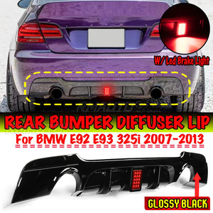 E93 Car Rear Bumper <b>Diffuser</b> Lip Spoiler W/<b>LED</b> Brake Light for BMW E92 E93 325i M Sport 2007-2013 Rear Bumper Protector Guard - Product Image 2