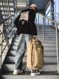 Sac à dos en toile personnalisé avec logo, sac de voyage portable pour l'extérieur, imperméable en polyester, sac à dos de loisirs simple - Product Image 5