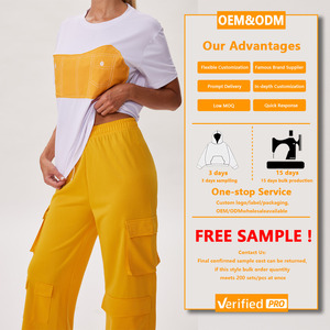 Hot Bán Biểu Tượng Tùy Chỉnh Của Phụ Nữ T-Shirt Phù Hợp Với Phòng Tập Thể Dục Của Phụ Nữ Bộ Đồ Thể Thao Trang Phục Hai Mảnh Thiết Lập Jogger Vải Giản Dị - Product Image 2