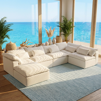 Canapé modulaire en tissu avec emballage compressé, housse amovible et lavable pour appartement, villa et salon