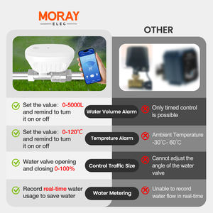 Moray ME220W Hot Sale Tuya Smart Home Life <span class=keywords><strong>APP</strong></span> RVS Draadloze Watermeter Waterregelaar Waterstroomregelaar - Product Image 5