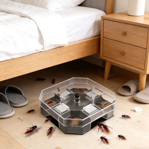 Piège à cafards efficace avec conception à double couche, attrape-cafards en plastique écologique pour la cuisine et la maison - Product Image 1