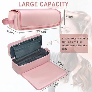 Sac de transport haut de gamme double couche pour fer à lisser et fer à boucler, étanche, pour sèche-cheveux et outils, avec tapis résistant à la chaleur - Product Image 6
