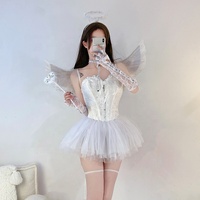 Costume de pirate Halloween sexy pour femme Robe tutu corset serrée noire