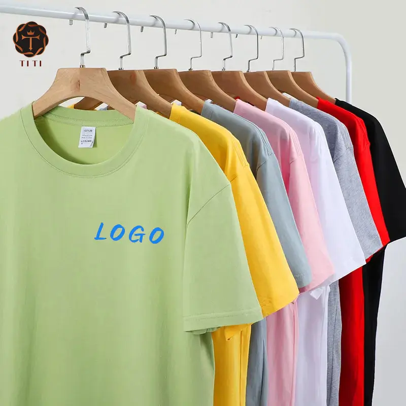 Özel yüksek kalite 100% Coton boş femme homme tişörtleri destek nakış DTG ekran ısı transfer baskı logosu