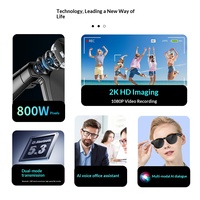 Lunettes Intelligentes Cy01ai avec Double Objectif 8MP, Stabilisation d'Image, Enregistrement Vidéo HD et Appels à Réduction de Bruit Double Micro pour IA