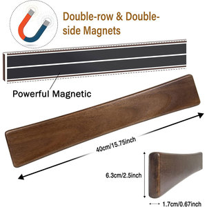 Support mural magnétique en bois naturel TOALLWIN pour couteaux, bande de rangement de cuisine pour restaurants et hôtels - Product Image 6