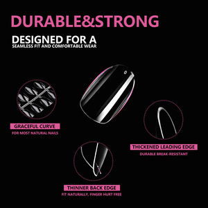 JIEYU PMMA/ABS Faux ongles français effilés transparents/naturels personnalisés pour salon de manucure DIY pour la maison DIY Salons de manucure - Product Image 6