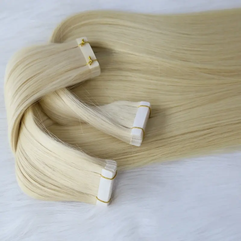 2.5 g /piece Cuticle Aligned Russian Remy Hair Tape In Extensions 100g Straight 20" PU Tape Human Hair Extensions