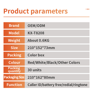Teléfono Fijo con Cable Moderno con Teclado de Cristal, Precio de Fábrica, Teléfono con Cable y Pantalla de Identificación de Llamadas para Negocios y Hoteles - Product Image 6
