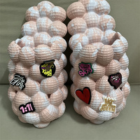 Nouveau personnalisé Beige noir plaine hommes EVA pantoufles sandales taille 47 48 femmes bulle diapositives avec des breloques