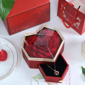Boîte à bijoux en acrylique personnalisée, rose éternelle écologique, style <span class=keywords><strong>romantique</strong></span>, décoration d'intérieur, cadeaux pour la Saint-Valentin, la fête des mères - Product Image 3